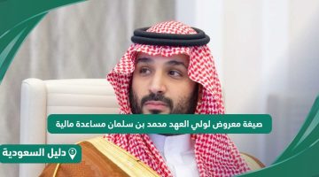 صيغة معروض لولي العهد محمد بن سلمان مساعدة مالية